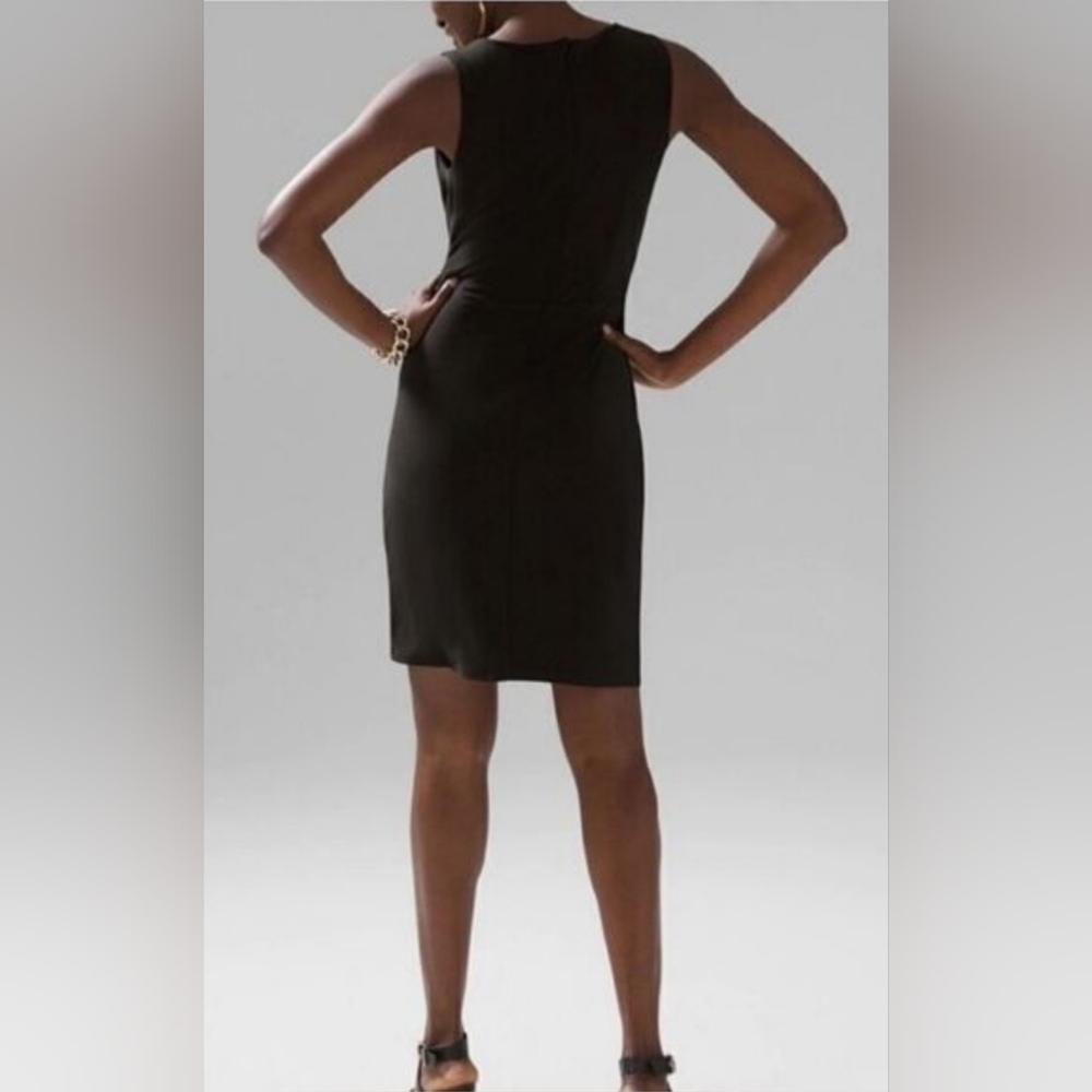 White House Black Market Asymmetrical Black Dress - Picture 3 of 4